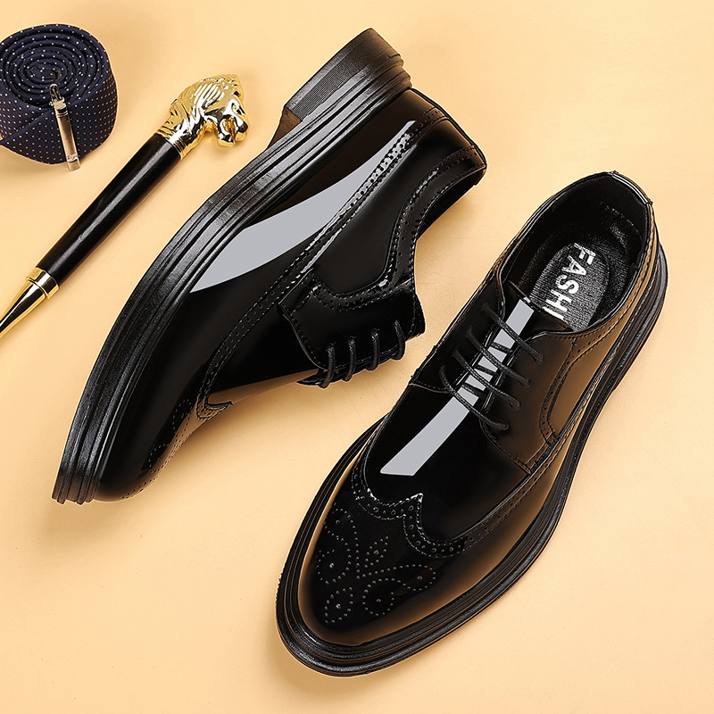 Men'S Shoes Brogues - Zapatos de vestir de charol para