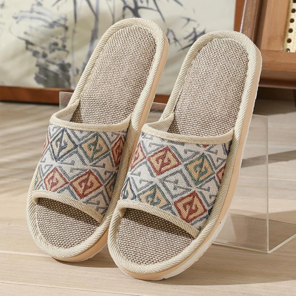 Men'S Shoes To Women'S - Pantuflas de Lino para las Cuatro