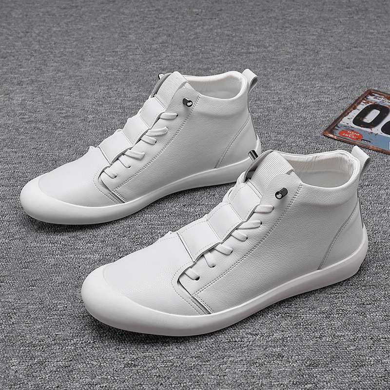 Boat Shoe Leather - Zapatillas altas de cuero genuino para