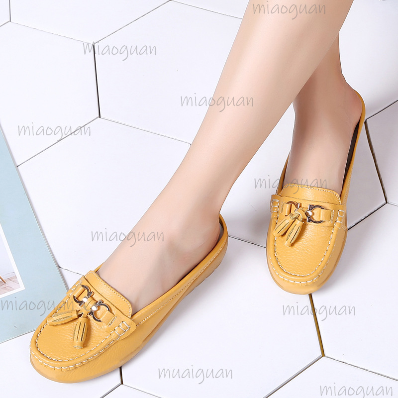 Boat Shoe Leather - Mocasines de cuero con borlas para