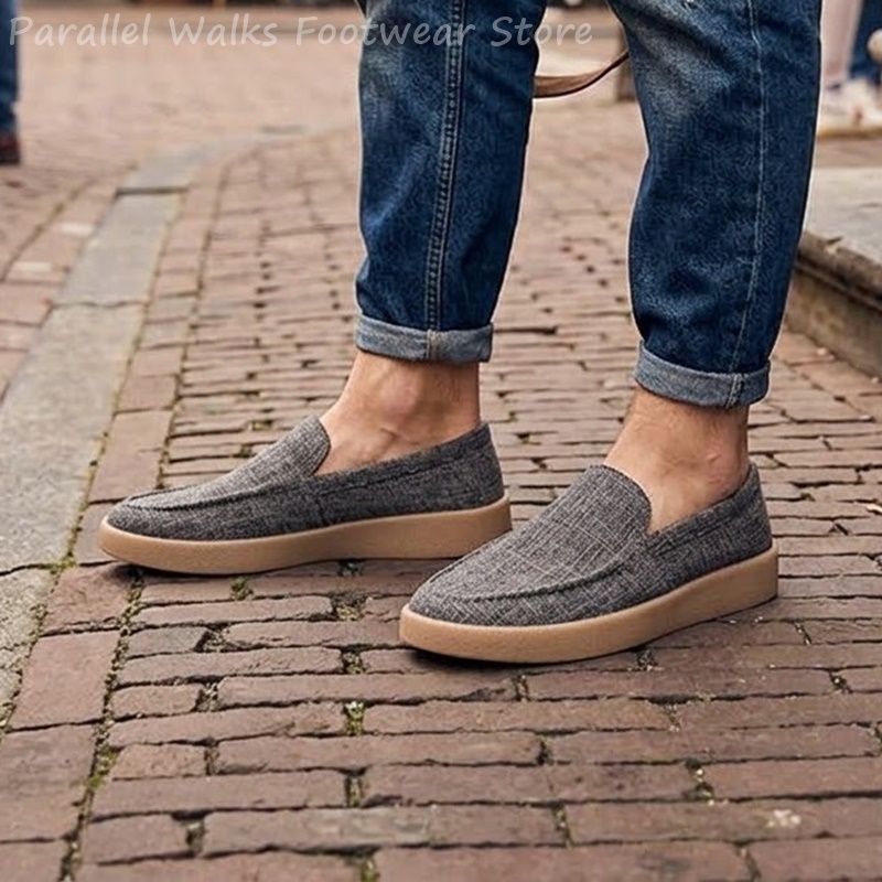 Boat Shoe Leather - Zapatos tipo mocasín de lona para