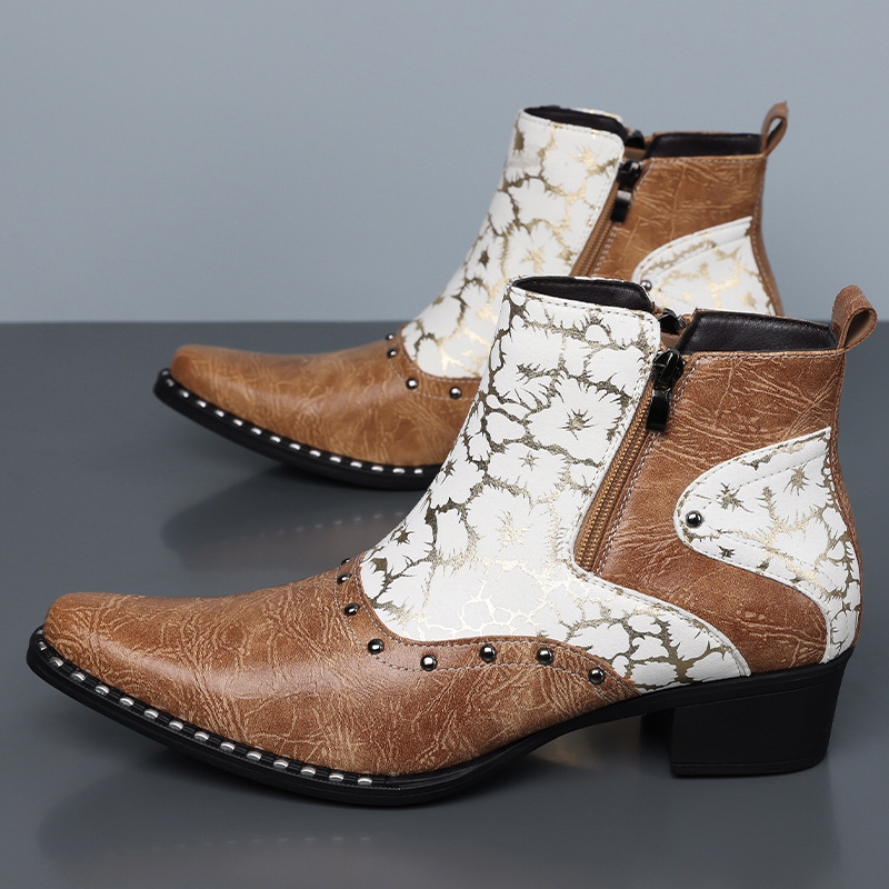 Men'S Shoes Brogues - Zapatos de cuero de caña alta