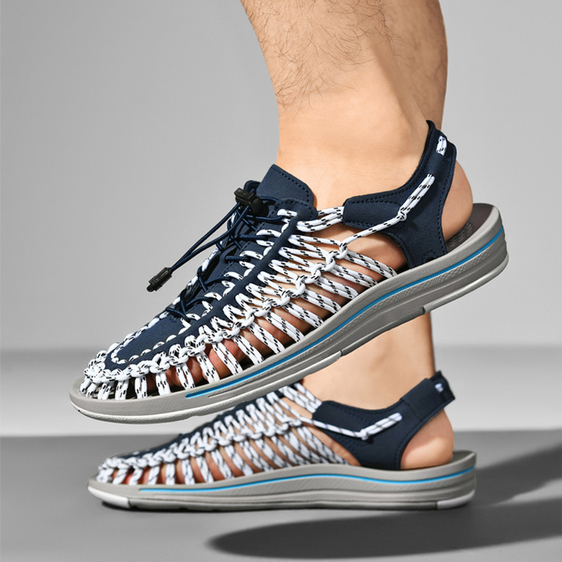 Men Shoes Essentials - Sandalias Tejidas para Hombre, Zapatos de