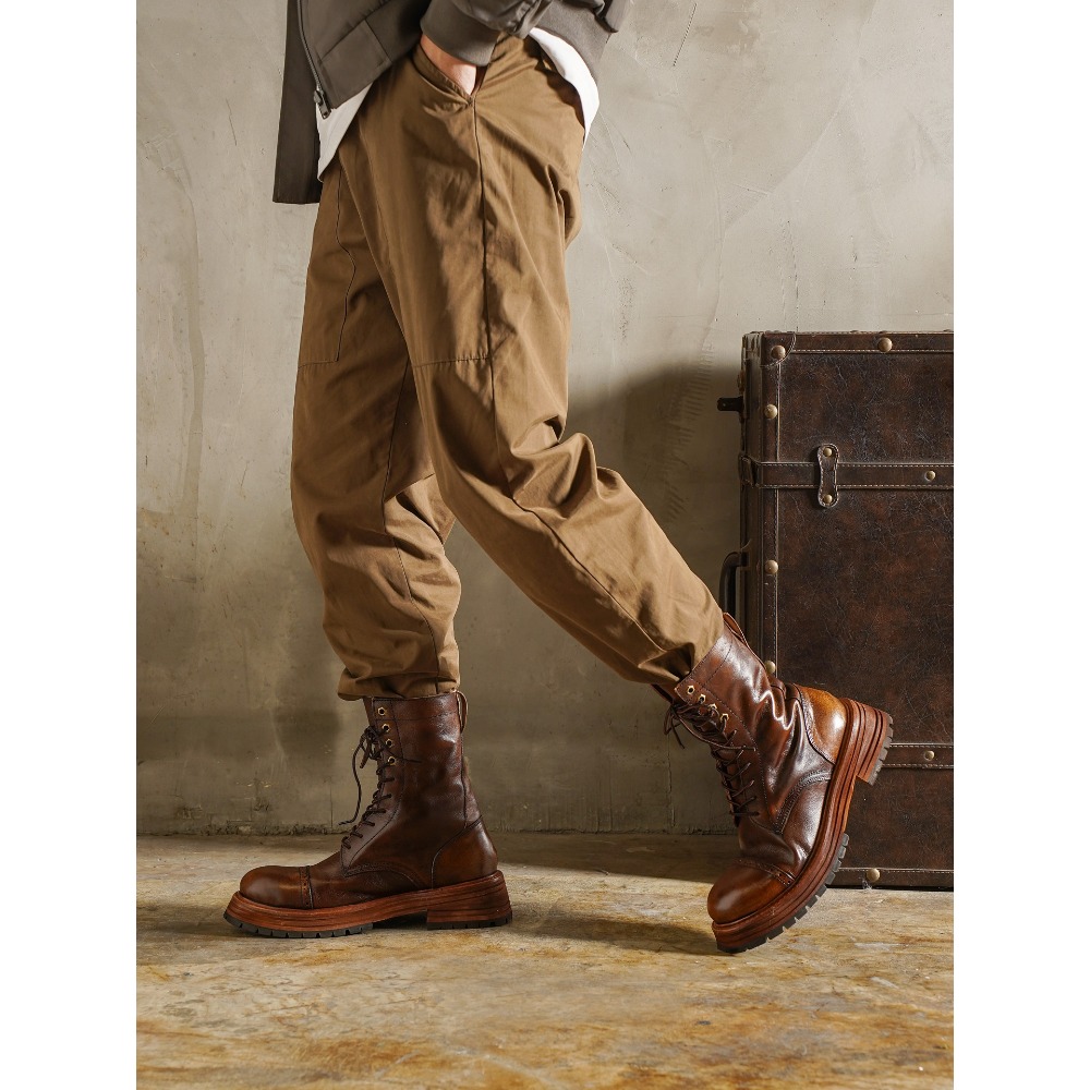 Botas de moto de cuero genuino - Men'S Shoes Brogues reseña y precio