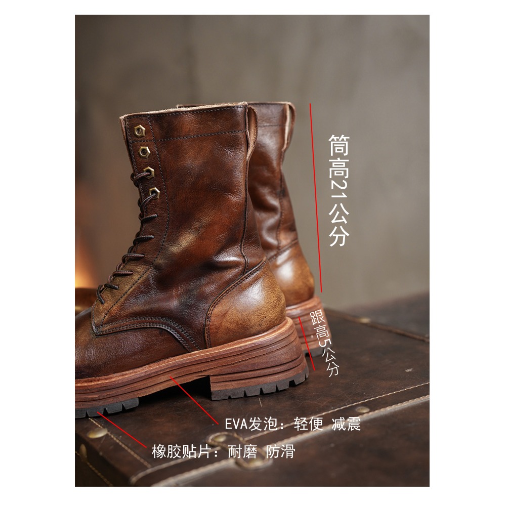 Botas de moto de cuero genuino - Men'S Shoes Brogues reseña y precio