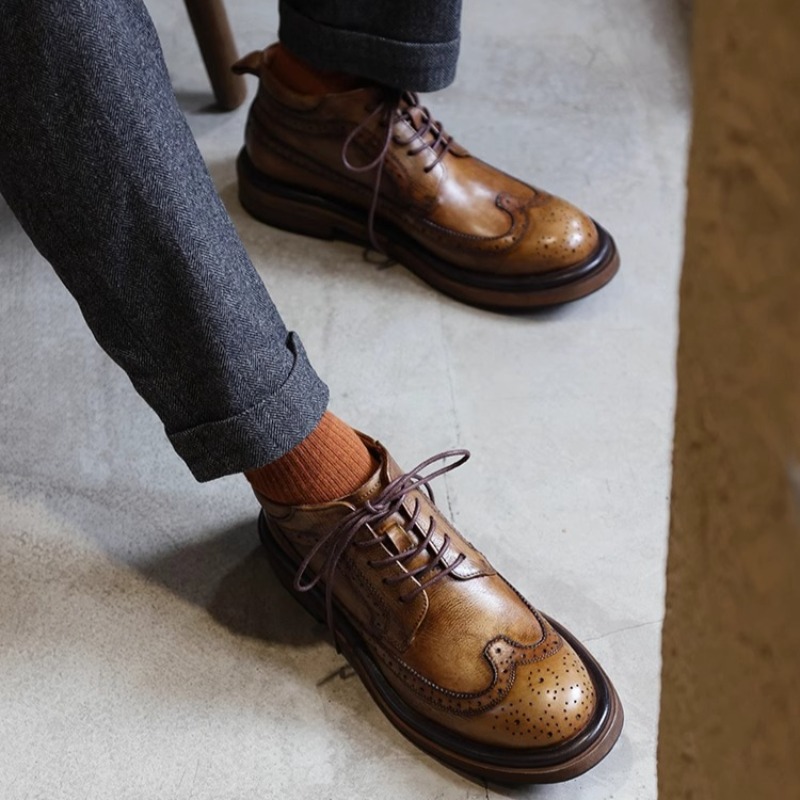 Zapatos de cuero informales de - Men'S Shoes Brogues reseña y precio