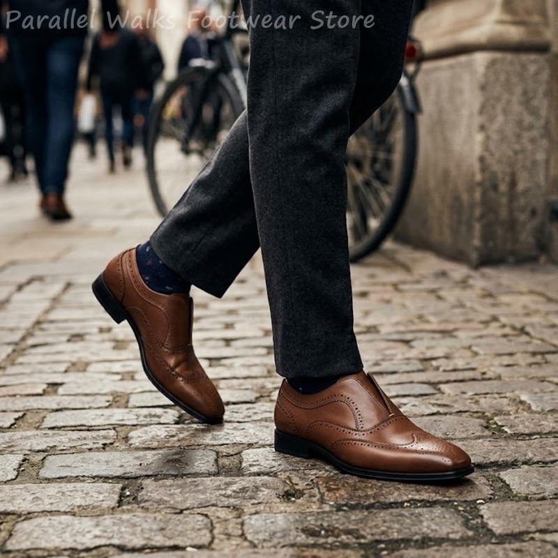 Zapatos Brogue de Cuero Marrón - Men'S Shoes Brogues reseña y precio